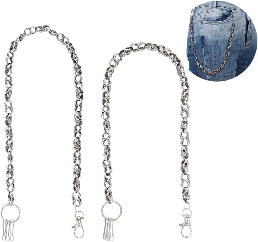 2 Pcs Biker Wallet Chain 2 Styles Zinc Alloy Skull Link 2 Pcs Biker Wallet Chain 2 Styles Zinc Alloy Skull Link
