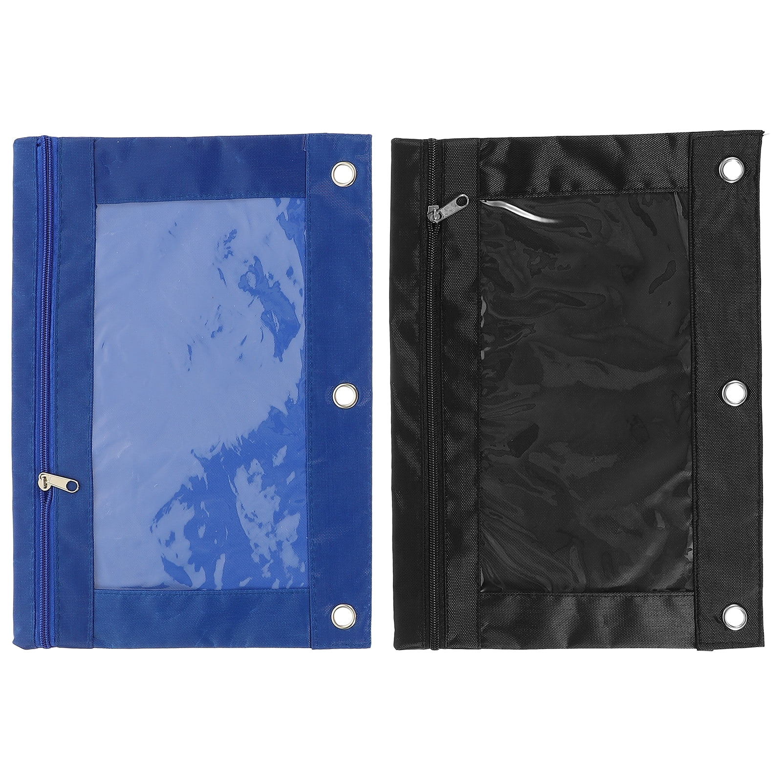 2 Pcs Binder Clips Pencil Pouches in Bulk Pens Holders Office Supplies Zipper Binder Pouch