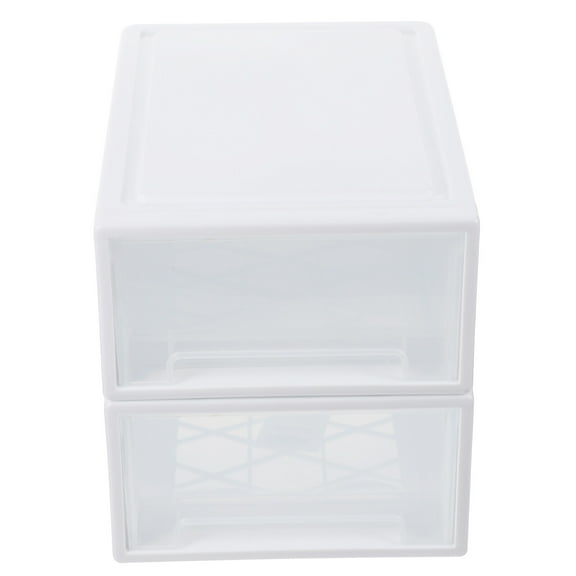 2 Pcs Bins Organizers Plastic Storage Box Shoes Drawers Vertical Container