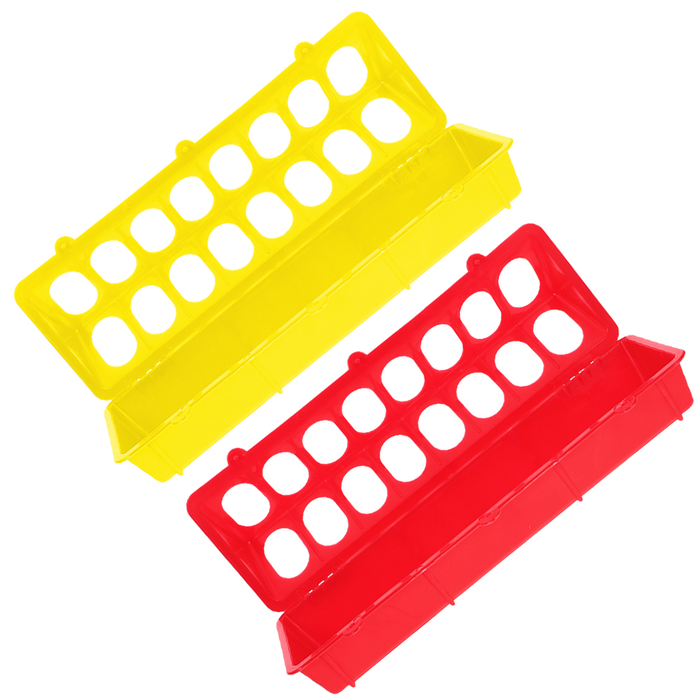 2 Pcs Bird Feeders Pigeon Finch Quail Food Dispenser Long Chicken