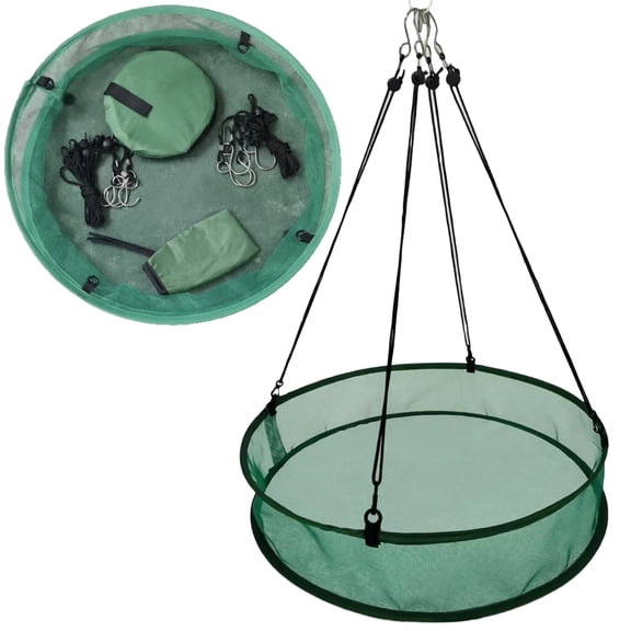 2 Pcs Bird Seed Catcher Tray, 20 in Hanging Bird Seed Catcher with 4.1 in Height, Outdoor Bird Seed Catcher Made of Polyester Mesh for Easy Cleaning & Ventilation