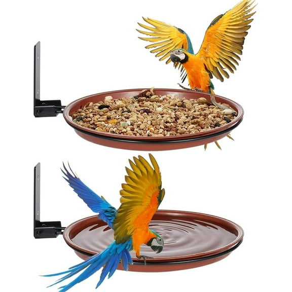 2 Pcs Bird Trays Tree Mounted,Bird Feeder Tree Mounted Bird Bath Bowl for Backyard Terrace(2 Pot and 2 Bracket)