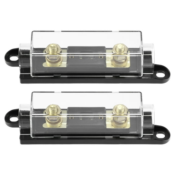 2 Pcs Black 125A Fuse with In-Line Holder Electrical Protection Fusible for Car Audio Video Stereo