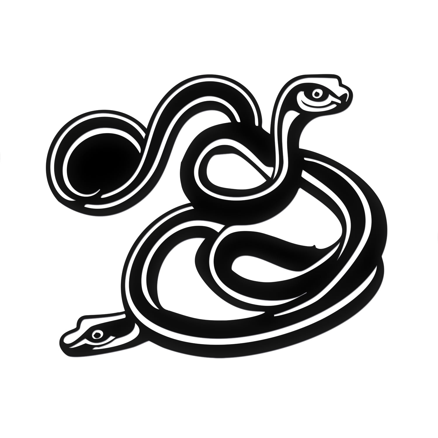 Snake Black Sticker (2 Pcs, Black, 6.7'' X 5.6'') Transparent Adhesive Decal Sticker Of ...