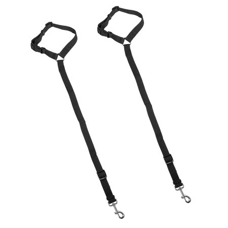 2 Pcs Black Adjustable Car Pet Cat Dog Seat Strap Car Vehicle Headrest Restraint Harness Leash