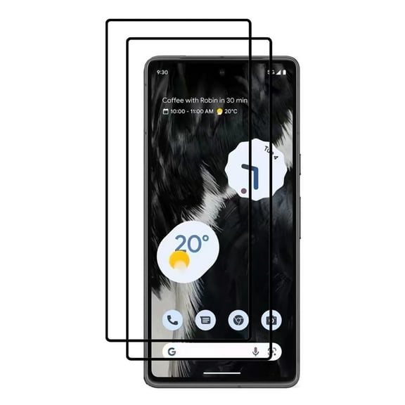 PAPAUTOP [2 Pcs] Black Anti-Scratch Easy Installation Tempered Glass Screen Protector for Google Pixel 7 2022