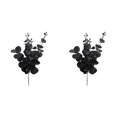 thumbnail image 1 of 2 Pcs Black Artificial Flowers Black Eucalyptus Stems Decor | Black Eucalyptus Flowers Faux Eucalyptuses Leaves Branches for Halloween Home Farmhouse Party Table Centerpieces Decoration, 1 of 5