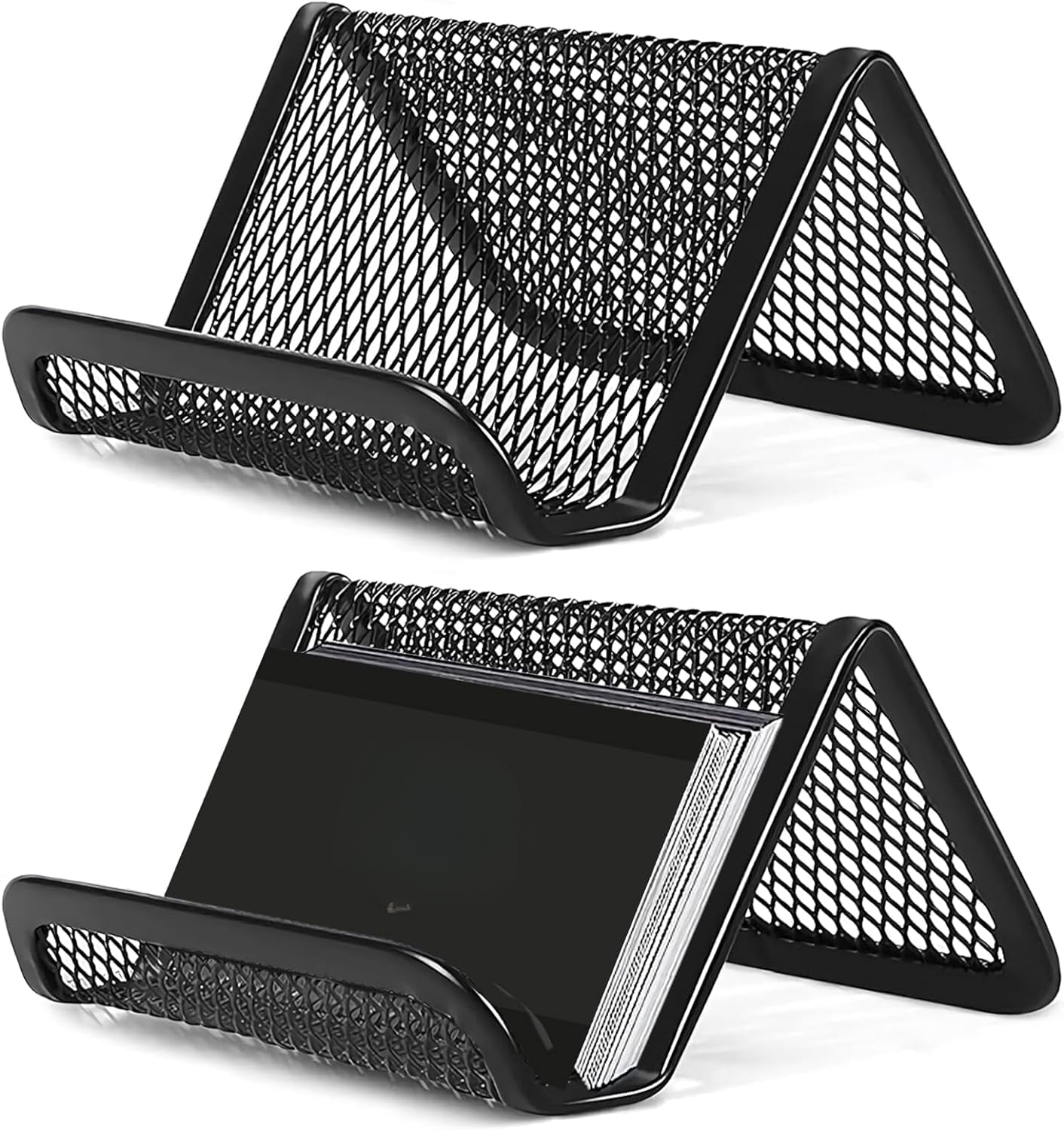 8 Pack Metal Mesh Business Card Holder, Desk Card Holders, Metal Card...