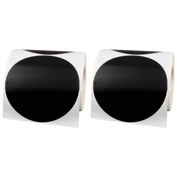 2 Pcs Black Floor Marking Stickers for Classroom, Meeting Room, Social Distancing, Directional Labels, Removable and Writable, 4 in10 cm Diameter, Long-lasting, Easy Application