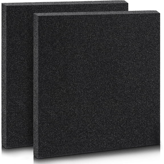 2 Pcs Black Foam Pad 12 x 12 x 0.25 Inches Cuttable Polyurethane Foam Sheet, High Density, Non Corrosive, Anti Static Pad for Packing Crafts Cases Toolbox Camera Storage