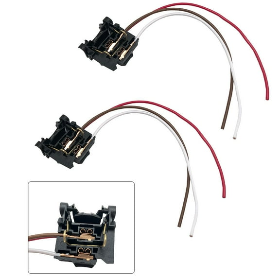 2 Pcs Black H7 Low Beam Headlamp Bulb Wiring Adapter Socket for Ford Focus 2 MK2