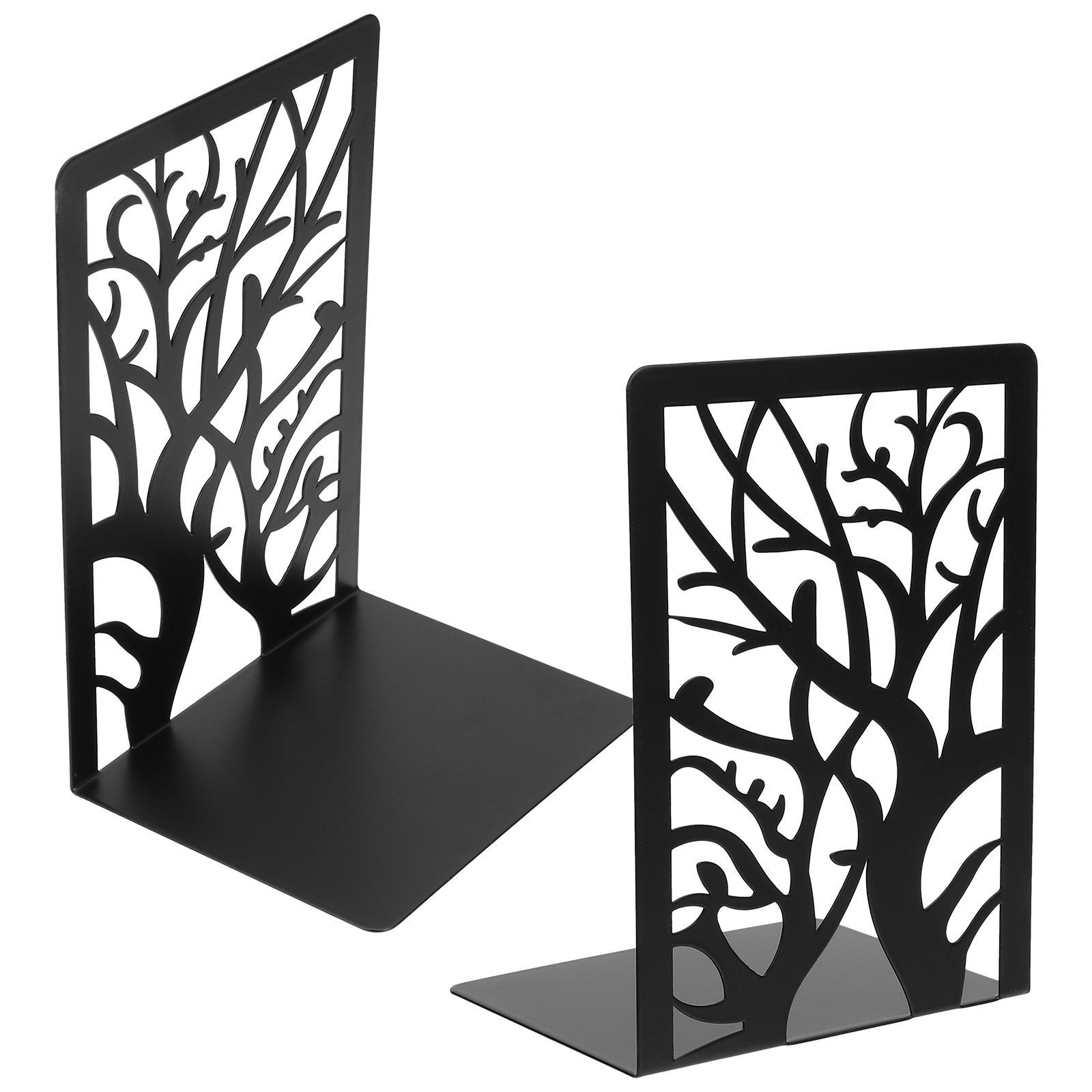 2 Pcs Black Metal Bookends Reading Stands Shelf Organizer Books Shelves