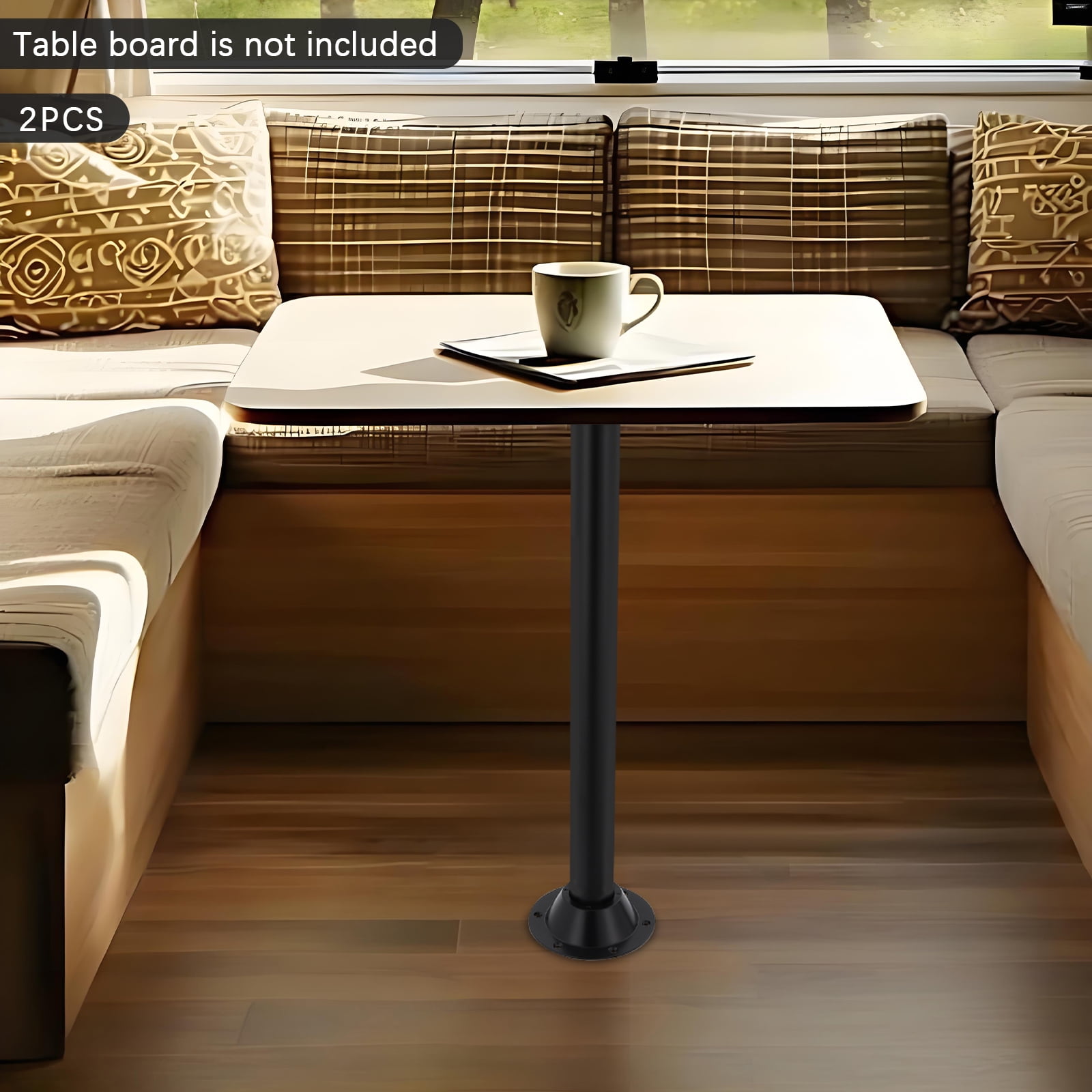 2 Pcs Black RV Table Leg RV Table Leg with Pre-drilled Mounting Base ...