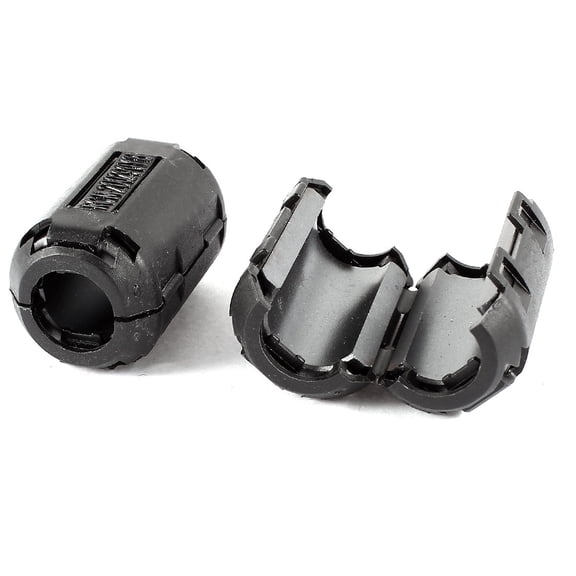 2 Pcs Black UF90B 13mm Dia EMI RFI Noise Ferrite Core Filter