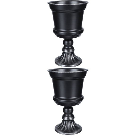 2 Pcs Black Vase Iron Flower Pot Practical Comfortable Touch