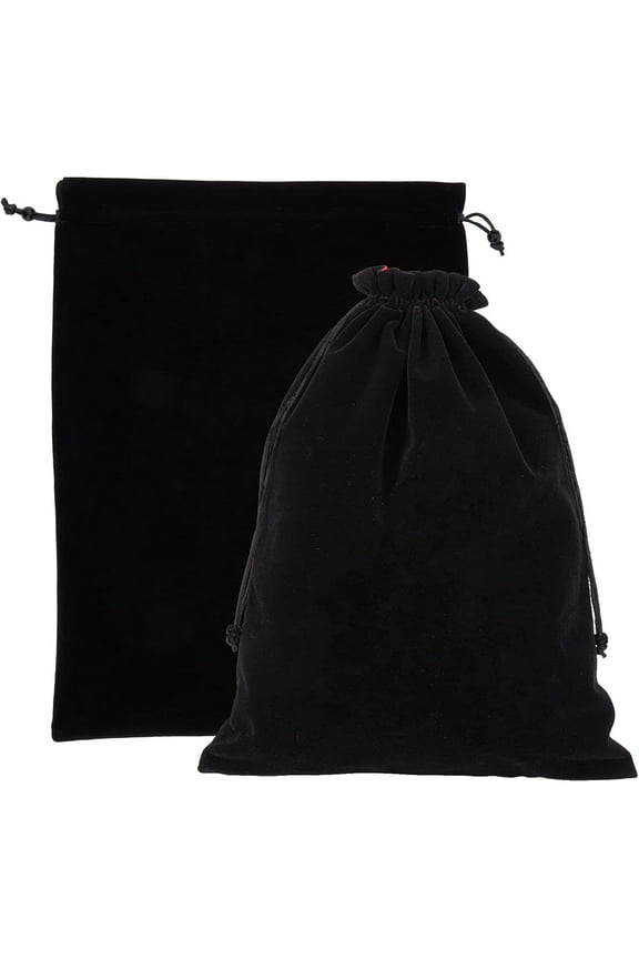 2 Pcs Black Velvet Bags with Drawstrings 14.57x11.02 Large Drawstring Jewelry Pouches Big Wrapping Bags Drawstring Jewelry Pouches for Wedding Christmas Party Favors Birthday