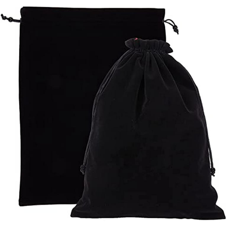 Black velvet drawstring makeup bag