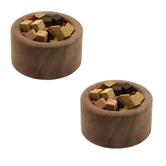 2 Pcs Black Walnut Diffuser, 2.4 in / 6 cm Dia Wood Aromatherapy Diffuser, Wooden Essential Oil Diffuser, Portable Home Office Car Diffuser, Natural Fragrance