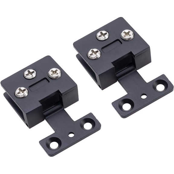 2 Pcs Black Zinc Alloy 90 Degree Frame Glass Cabinet Door Hinges, Wine Glass Frameless Door Hinge, Hinge Clamp, Tempered Glasses Hinges