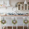 thumbnail image 1 of 2 Pcs Black and White Checkered Mini Christmas Wreaths for Kitchen Cabinet Window Wall Norfolk Pine Holiday Farmhouse Decor 10.6 Inch, 1 of 4