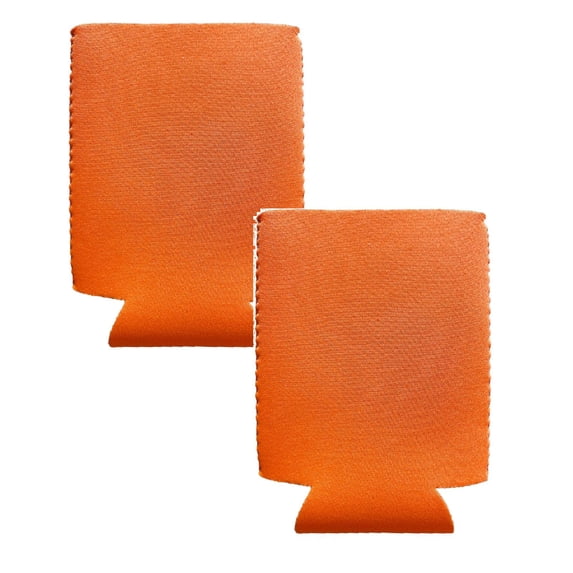 2 Pcs Blank Can Cooler Sleeve Foam Collapsible Cooler Can Cover Insulated Can Cooler Beer Cover & Soda Can Cover Cooler Can Covers for Vinyl Projects Wedding Favors & Gifts, 4.92x3.93 Inch, Orange
