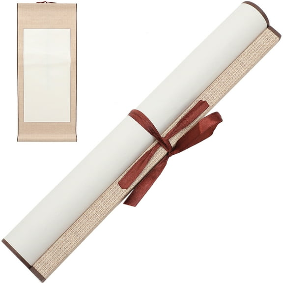 2 Pcs Blank Scroll Calligraphy and Painting Framed Mini Book Hanging Rice Paper Art Wall Supply Japanese Chinese