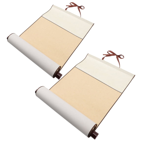 Blank Calligraphy Scroll for Painting Use Assorted Color Paper Great for Beginners 2 Pieces