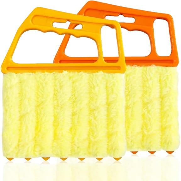 2 Pcs Blind Cleaner Duster Tool, 7-Finger Dusting Cleaner Tool for Window & Air Vent, Washable Handheld Microfiber Duster Brush for Blinds Dust Dirt