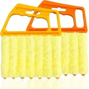2 Pcs Blind Cleaner Duster Tool, 7-Finger Dusting Cleaner Tool for Window & Air Vent, Washable Handheld Microfiber Duster Brush for Blinds Dust Dirt