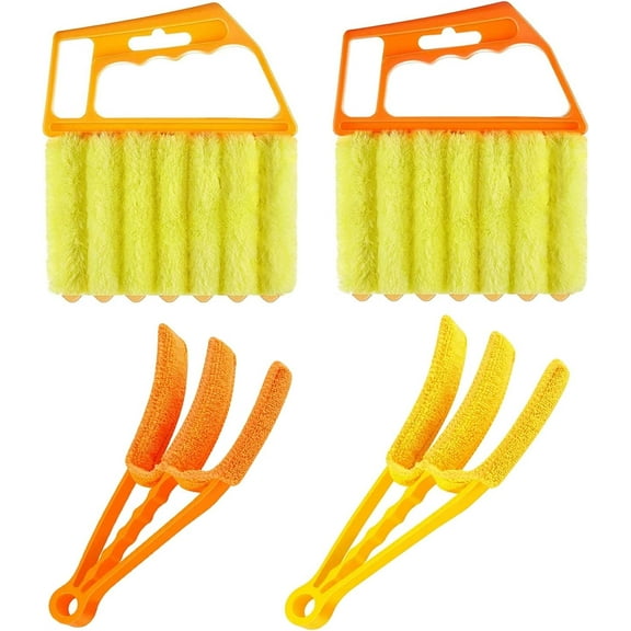 2 Pcs Blind Cleaner Duster Tool, Handheld Mini Duster Brush for Window Blinds, Wood Blinds, Venetian Shades, and Window Air Conditioners, Washable and Removes Dirt and Dust (2pcs)