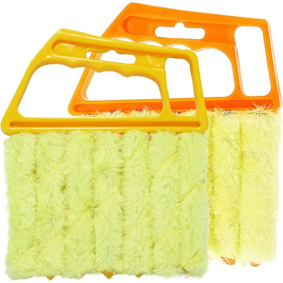 2 Pcs Blind Cleaner Duster Tool, Handheld Mini Duster Brush for Window Blinds, Wood Blinds, Venetian Shades, and Window Air Conditioners, Washable and Removes Dirt and Dust (2pcs)
