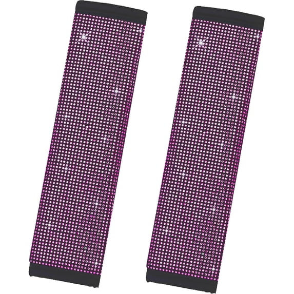 2 Pcs Bling Car Seat Belt Covers, Crystal Rhinestone Seatbelt Shoulder Pad for Women, Diamonds Glitter Seat Belt Cushion, Universal Auto Interior Accessory for Car Truck SUV, Pink