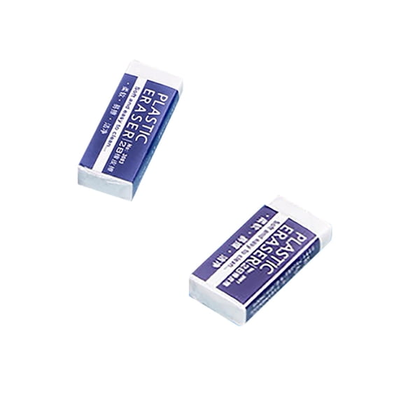 2 Pcs Block Eraser Small White, Rubbers Erasers for Adults, Soft Art Erasers for Writing Drawing, 1.5 Inch, 1.96 Inch