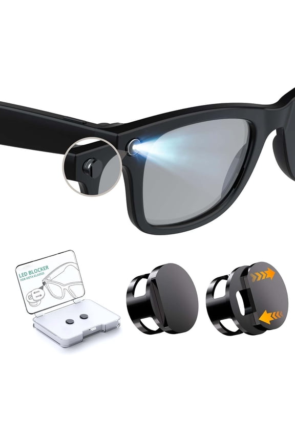 2 Pcs Blocking Covers Compatible with Ray-Ban Meta Wayfarer/Skyler/Headliner (Gen 2) & Oakley Meta HSTN Smart Glasses Accessories Adjustable Reusable Blackout Covers
