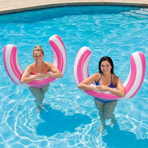 2 Pcs Blow up Pool Noodles for Adults, 30x24 Inches Curved