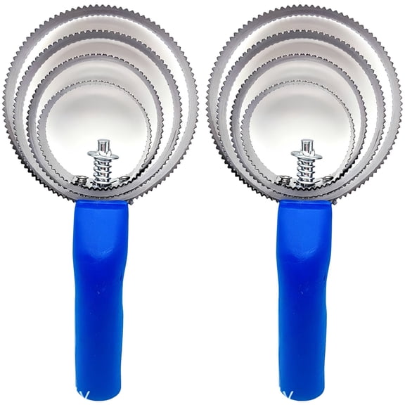 2 Pcs Blue Stainless Steel Pet Grooming Comb, 4-Ring Double-Sided Curry Comb for Horses, Toothed Shedding Brush, 8.9 x 3.9 in Detangler Scraper, Sturdy Itching Rake for Cattle & Equine