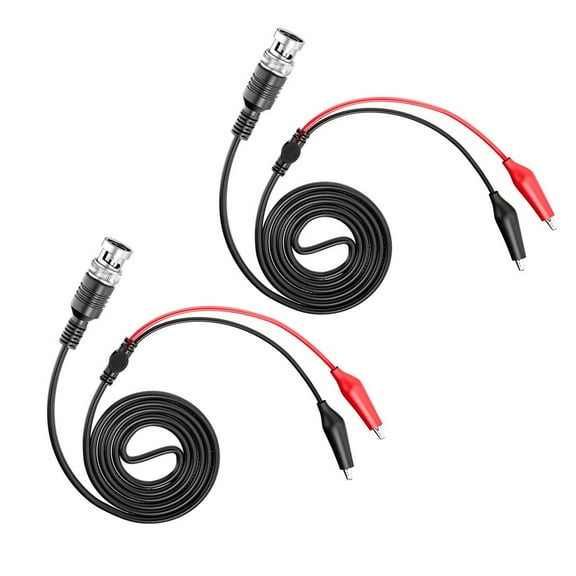 2 Pcs Bnc Test Leads 120cm Bnc To Dual Crocodile Clips Cable Oscilloscope Probes