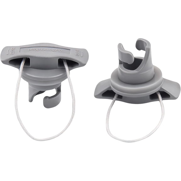 2 Pcs Boat Air Valve Caps, Spiral Air Plugs Replacement for Inflatable Boat Kayak Raft Canoe, Leak-Proof PVC Valve Cover Adapter for Rubber Dinghy Airbed Pool Boat, Grey