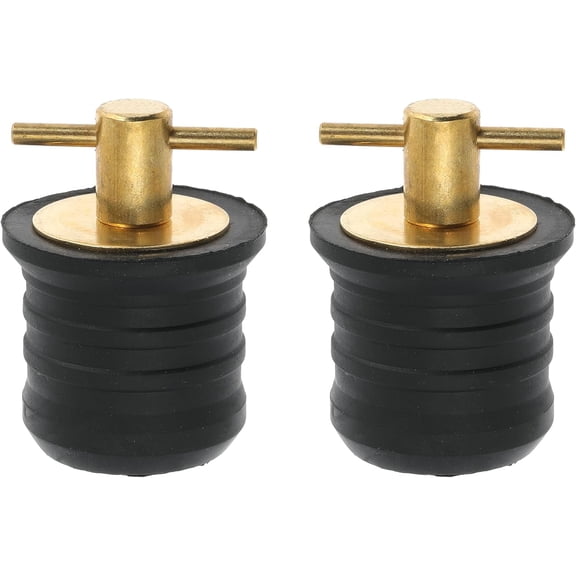 2 Pcs Boat Drain Plug With T Handle - Snap Rubber Plugs With Brass/Stainless Steel Handle - Marine Twist Accessories