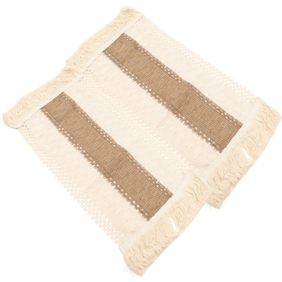 2 Pcs Bohemian Style Placemat Decor Rural Style Placemat Coffee Table Mat Trendy Woven Pad