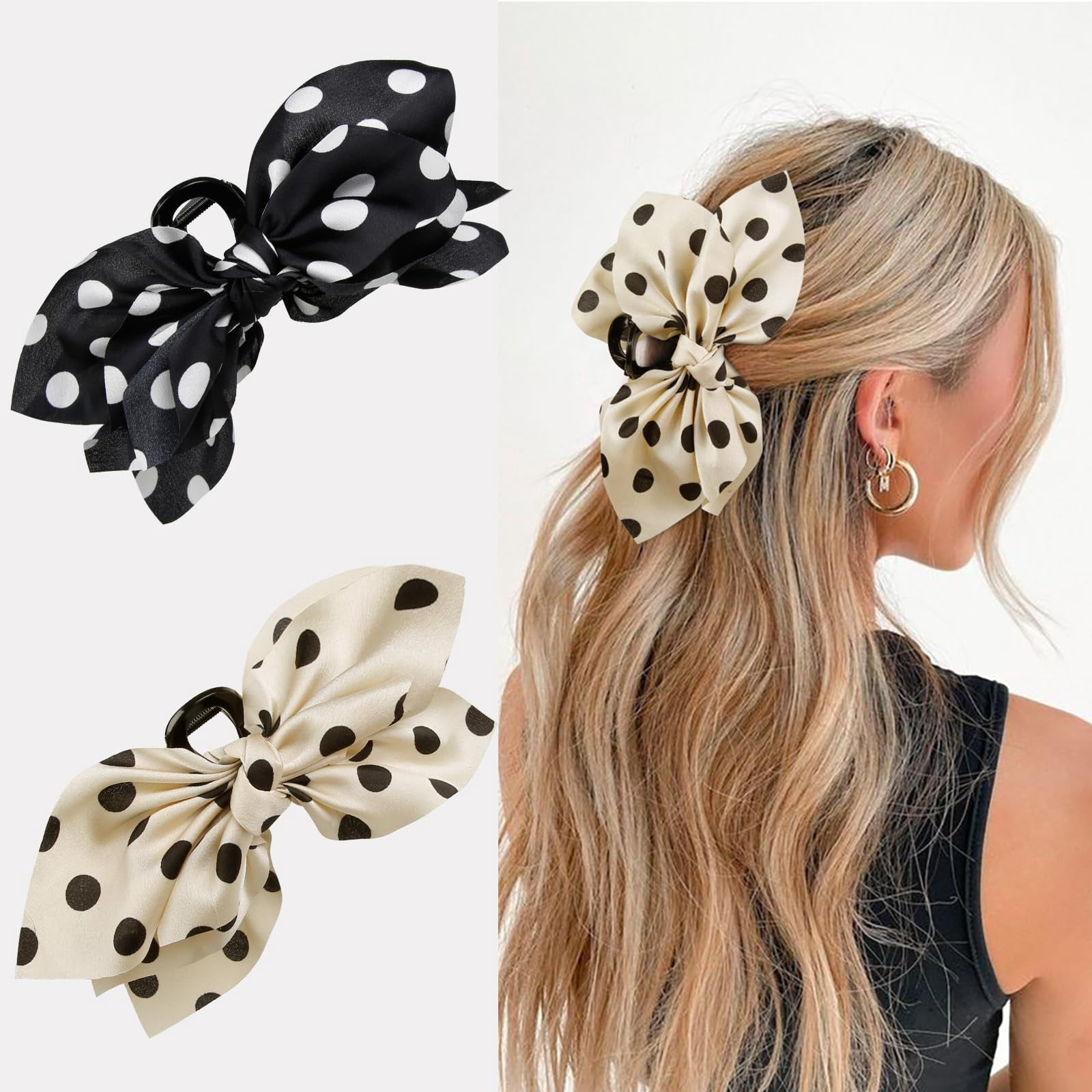 2 Pcs Boho Bandana Hair Claw Clips for Women, Extra Large  display picture 1