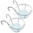 2 Pcs Bonsai Hanging Basket Flowerpot Holder Iron Art Handrail Stand