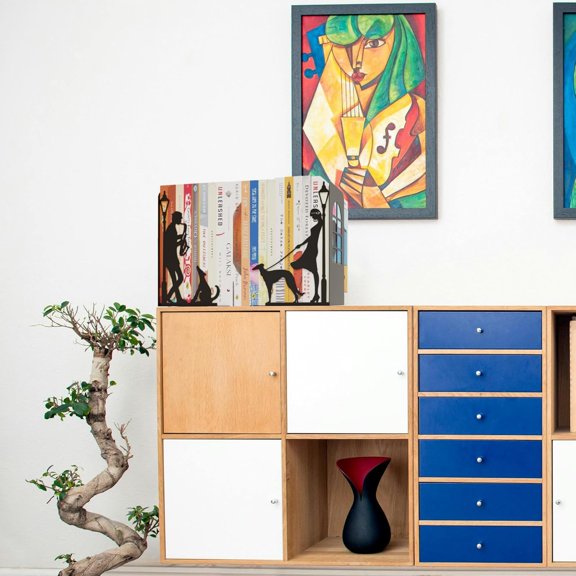 2 Pcs Book Ends for Shelves Jazz Theme Bookend Decorative Metal Book Stopper Book Holder for Movies/CD/Video Games$$Home Decor, Kitchen, & Other