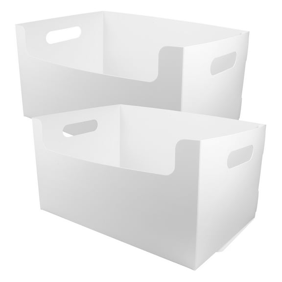 2 Pcs Book Shelves Office Supplies Supply Organizer Desktop Document Rack Tabletop Storage Case Cosmetic White Abs Miss