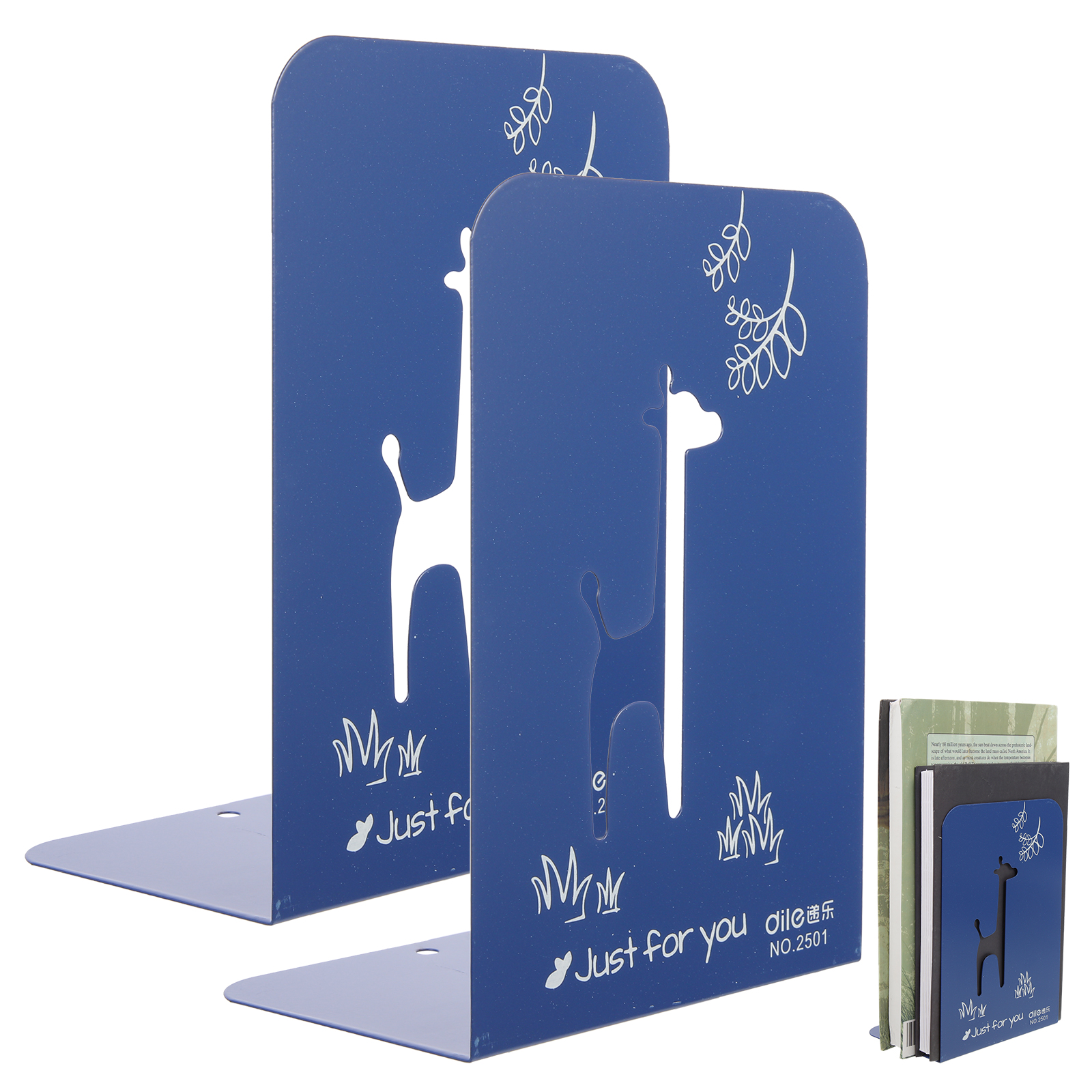 2 Pcs Bookshelf for Office Metal Bookends Stand File Folder Organizer