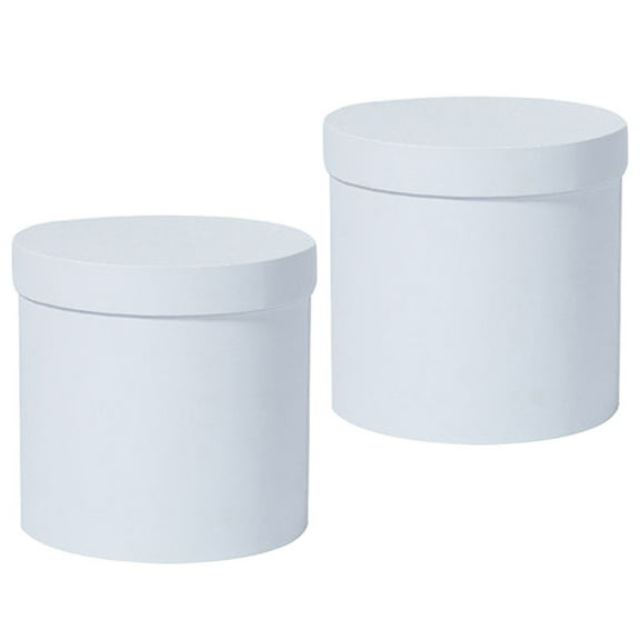 2 Pcs Bouquet Box Round Gifts Shirt Boxes for Presents Bride White