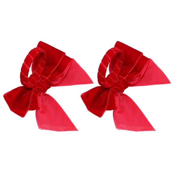 2 Pcs Bow Napkin Ring Decor Bowknot Napkin Buckles Christmas Tinner Bowknot Napkin Holder Banquet