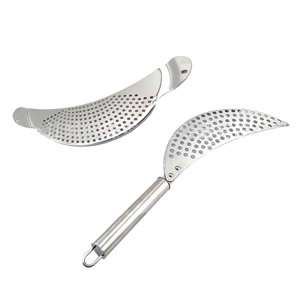 Silver Stainless Steel Pot Strainer Set with Handles