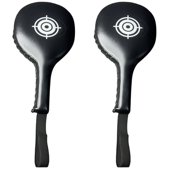 2 Pack Taekwondo Kick Pads, Martial Arts Training Equipment, Kickboxing Striking Target Pads, TKD Sparring Gear, Black