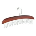 thumbnail image 1 of 2 Pcs Bra Hangers, Wood Tank Top Hanger with 8 Hooks for Closet Organizer, Space Saving Storage for Bras, Tank Tops and Belts Dark Brown, 1 of 6